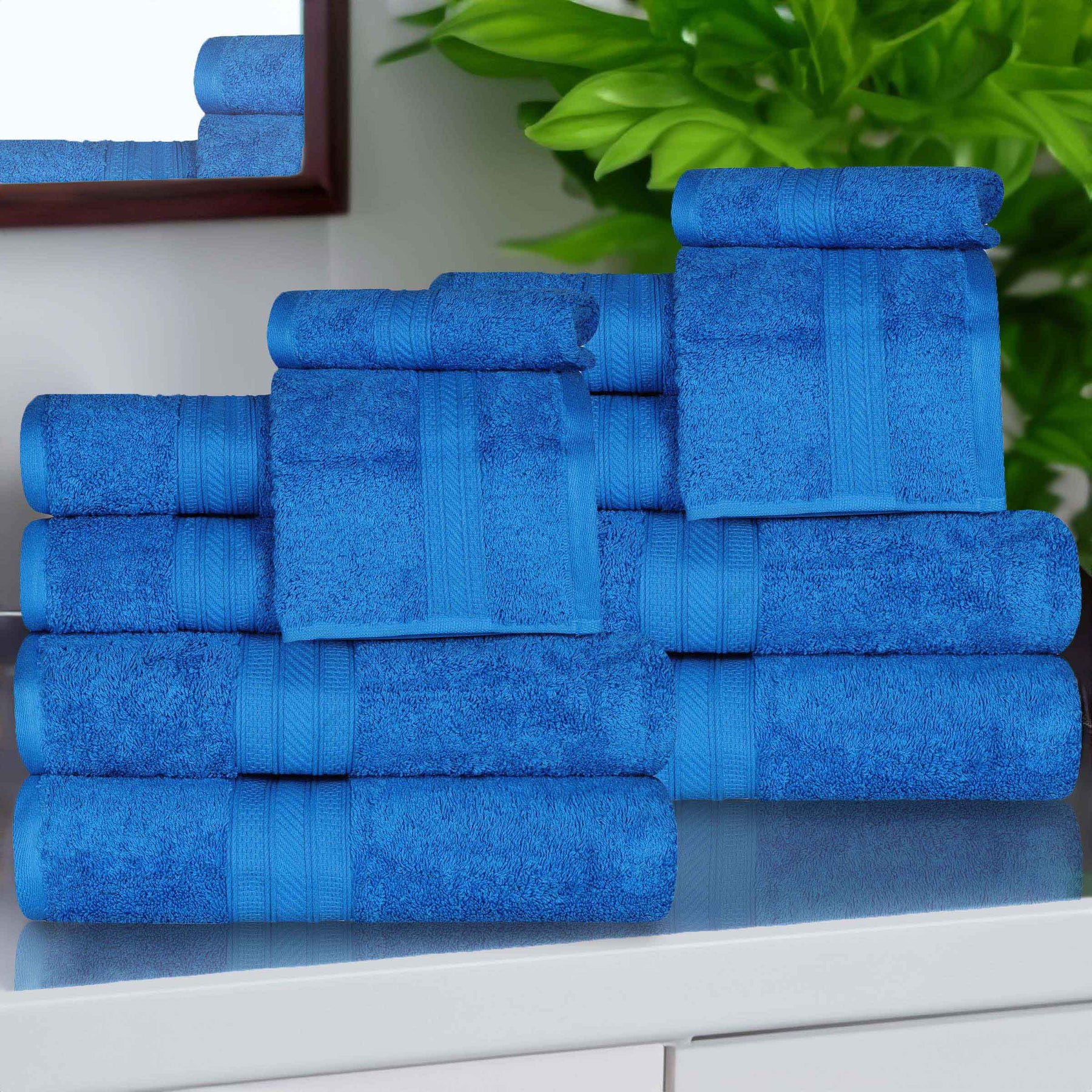 Atlas Cotton Plush Absorbent Heavyweight 12 Piece Assorted Towel Set