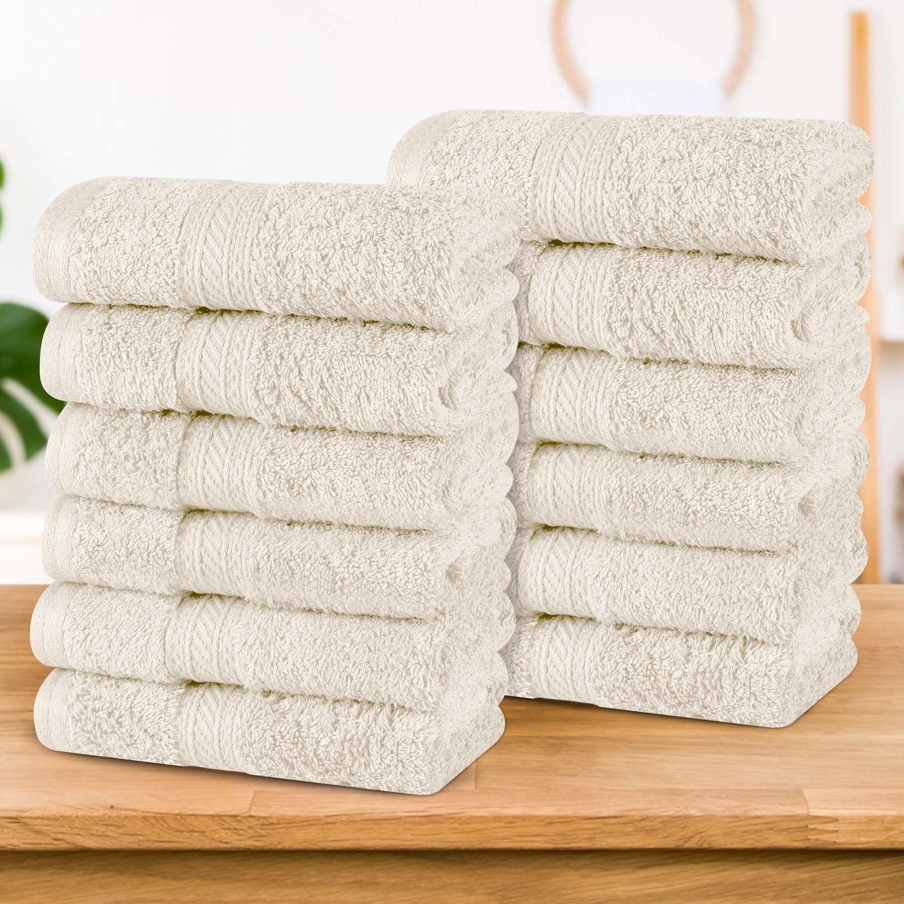 Atlas Cotton Absorbent Heavyweight Face Towel Washcloth Set of 12