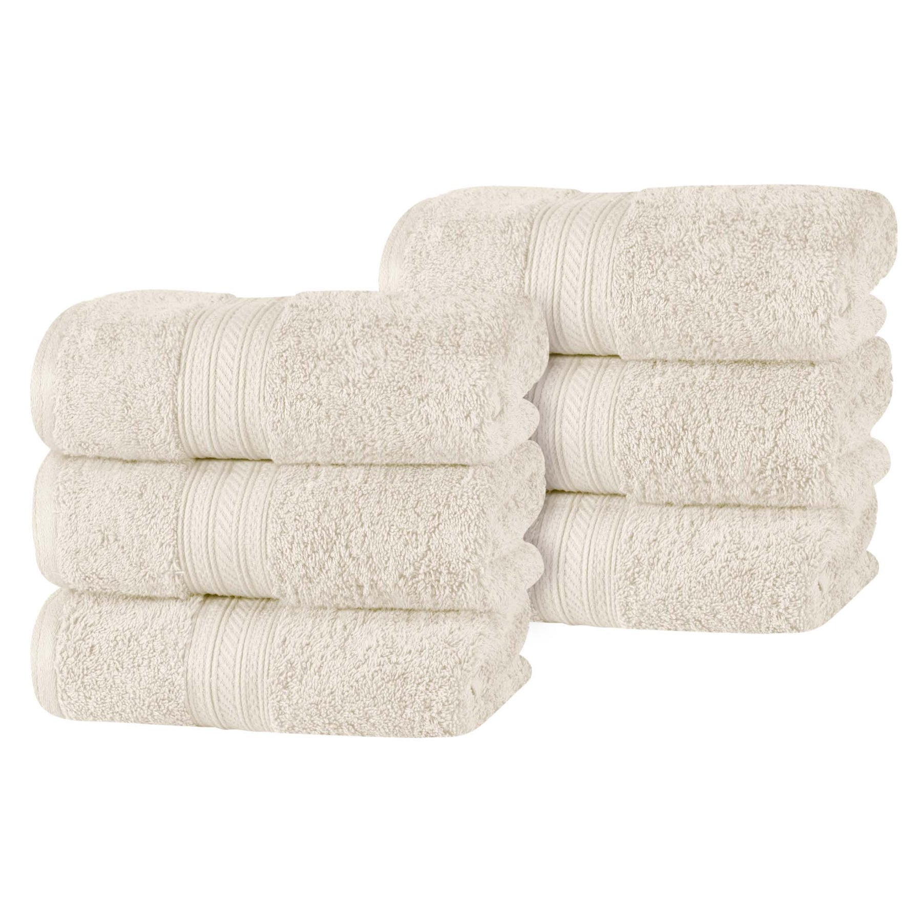 Atlas Cotton Plush Absorbent Heavyweight Luxury Hand Towel Set of 6