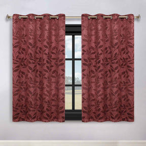 Leaves Room Darkening Washable Blackout Curtain Panels, Set of 2 - AntiqueCopper