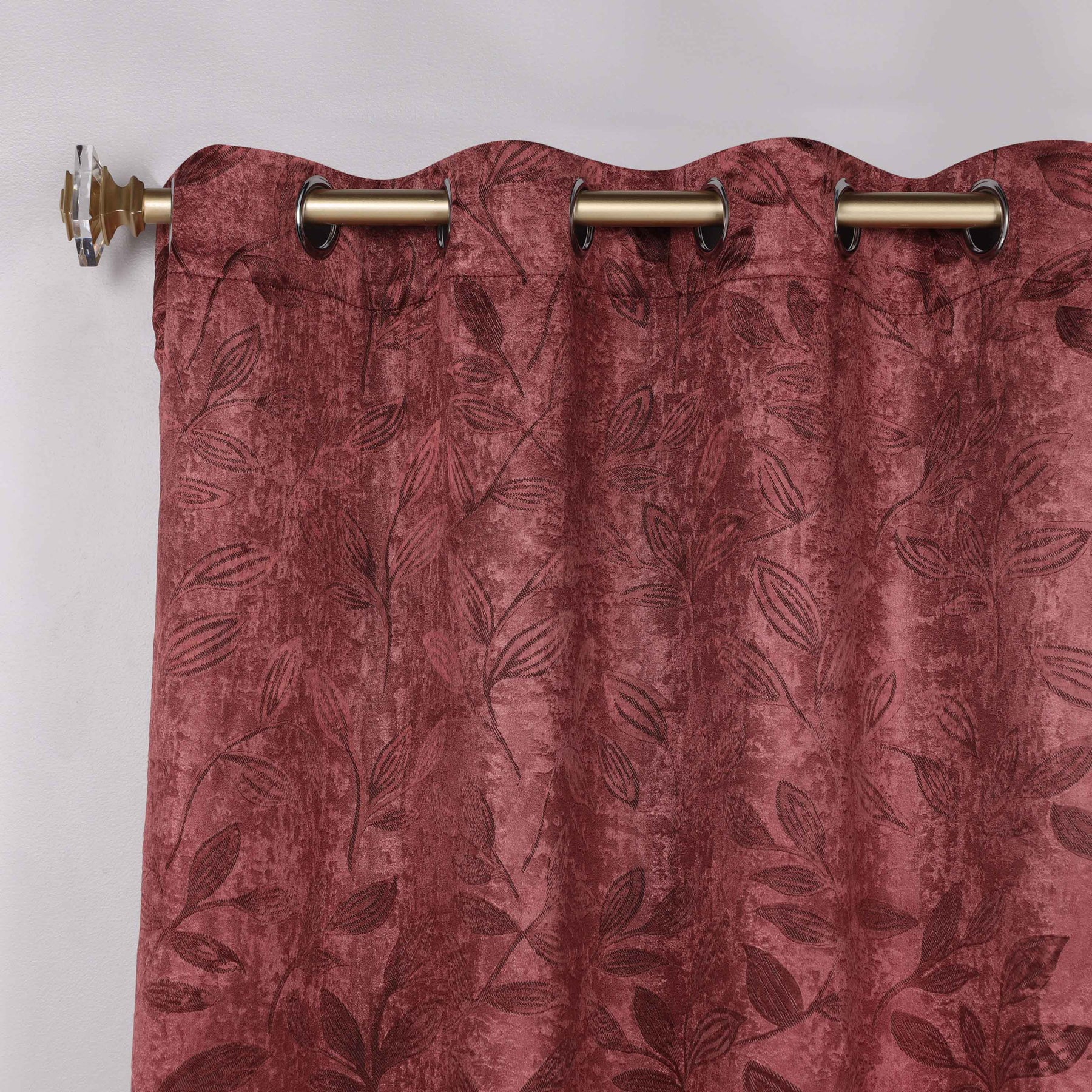 Leaves Room Darkening Washable Blackout Curtain Panels, Set of 2 - AntiqueCopper