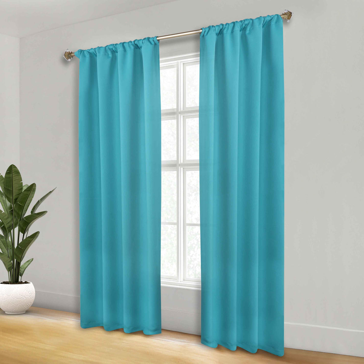 Solid Room Darkening Blackout Curtain Panels, Rod Pocket, Set of 2 - Blackout Curtains by Superior - Superior 