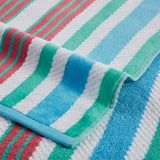 2 Piece Rope Textured Striped Oversized Cotton Beach Towel Set - Beach Towel by Superior