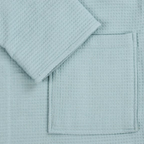 Waffle Weave Cotton Soft Lightweight Oversized Unisex Adult Bath Robe - Aqua