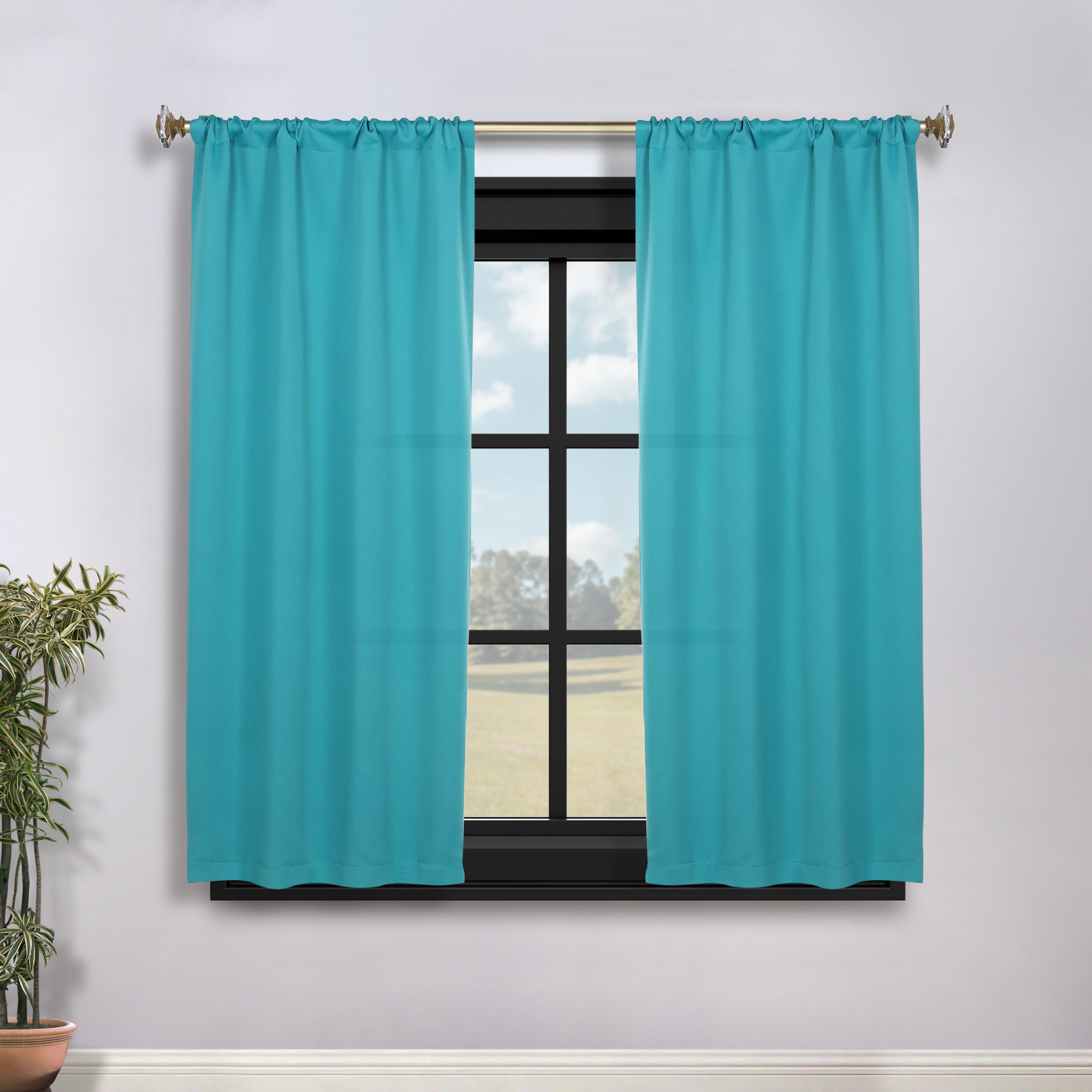 Solid Room Darkening Rod Pocket Blackout Curtain Panels, Set of 2 - Blackout Curtains by Superior