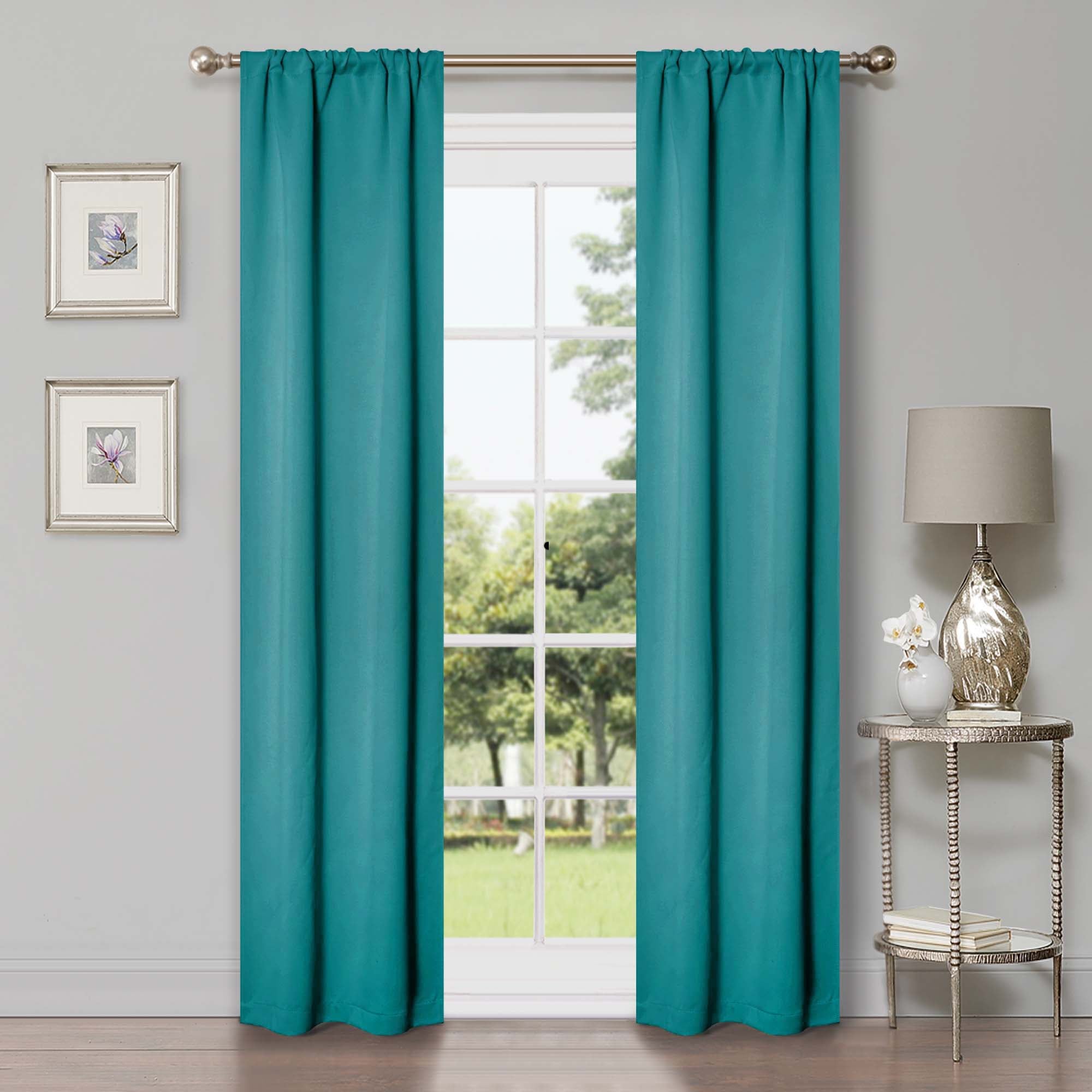 Solid Room Darkening Rod Pocket Blackout Curtain Panels, Set of 2 - Blackout Curtains by Superior