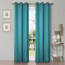 Rod Pocket Room Darkening Solid Blackout Curtains, Set of 2