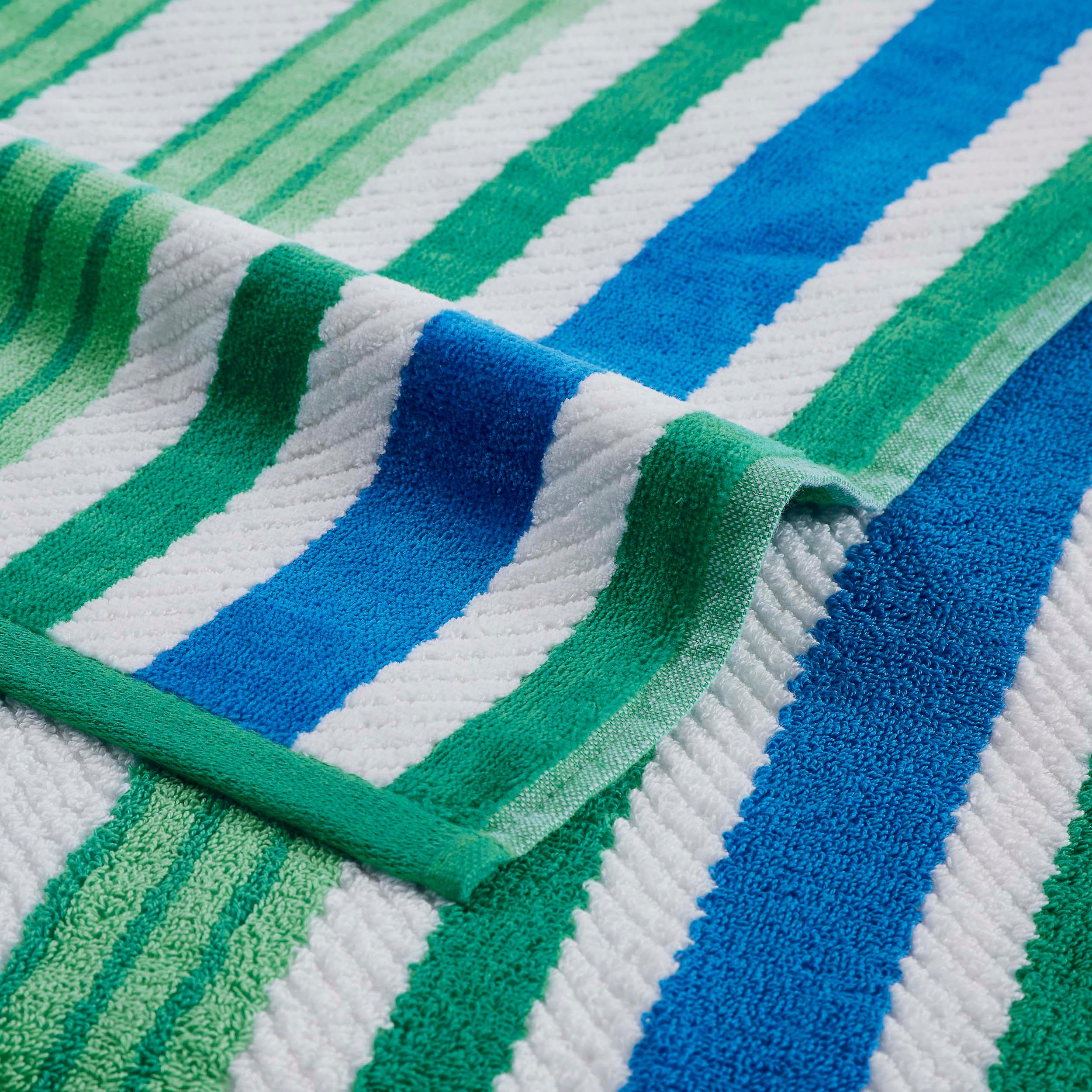 2 Piece Rope Textured Striped Oversized Cotton Beach Towel Set - Beach Towel by Superior