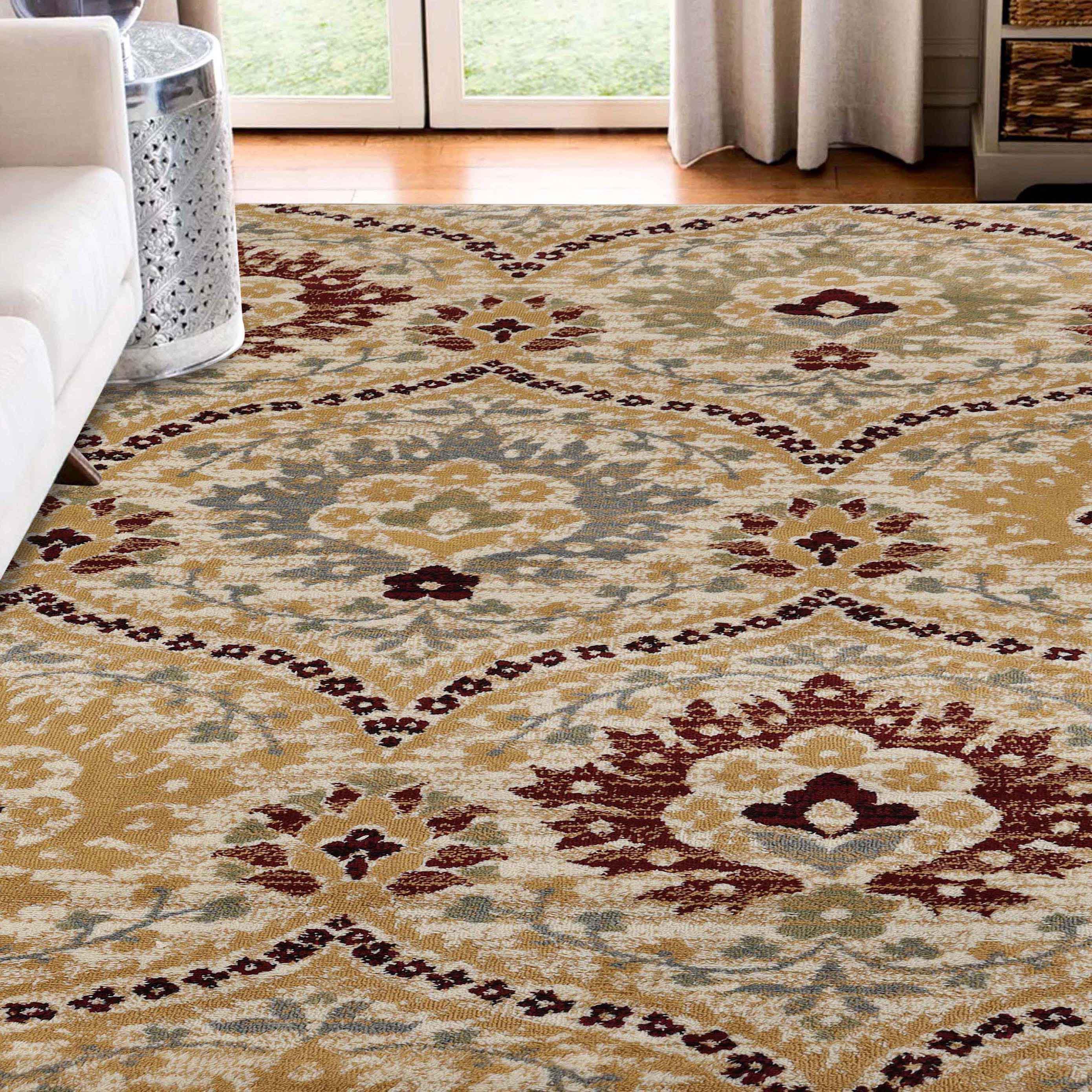 Augusta Vintage Floral Damask Indoor Area Rug or Runner - by Superior