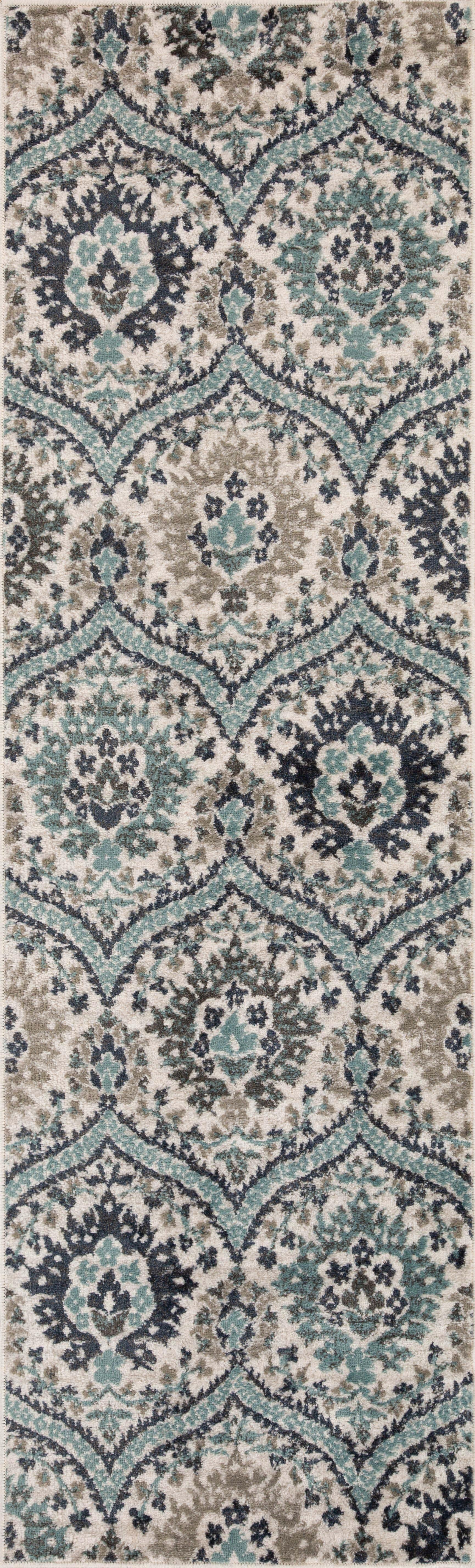 Augusta Vintage Floral Damask Indoor Area Rug or Runner - by Superior