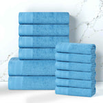 Honeycomb Textured Waffle Border Cotton 12 Piece Towel Set - Towel Set by Superior