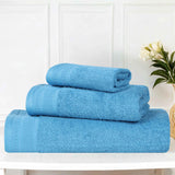 Honeycomb Textured Waffle Border Cotton 3 Piece Towel Set - Towel Set by Superior