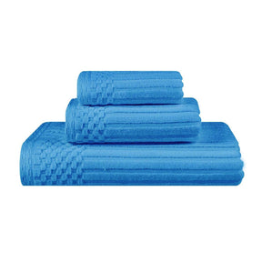 Soho Ribbed Cotton Absorbent 3 Piece Assorted Towel Set - Towel Set by Superior - Superior 