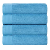 Honeycomb Textured Waffle Border Cotton Bath Towels, Set of 4 - Bath Towel by Superior