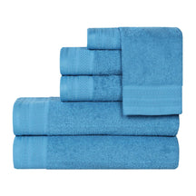 Honeycomb Textured Waffle Border Cotton 6 Piece Towel Set