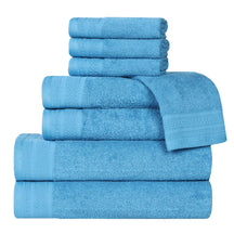 Honeycomb Textured Waffle Border Cotton 8 Piece Towel Set