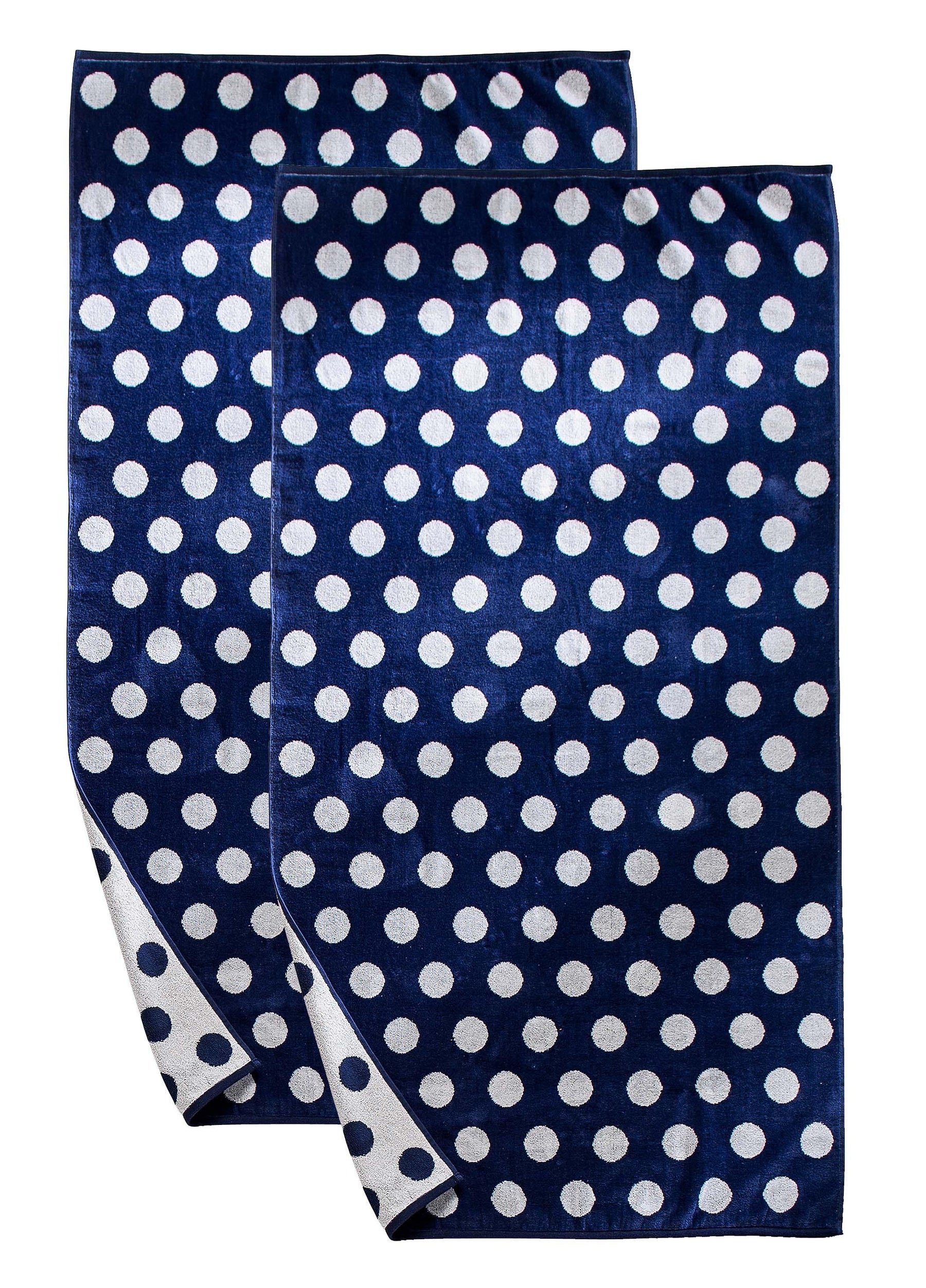 Polka Dot Cotton Oversized 2 Piece Beach Towel Set - Beach Towel by Superior - Superior 