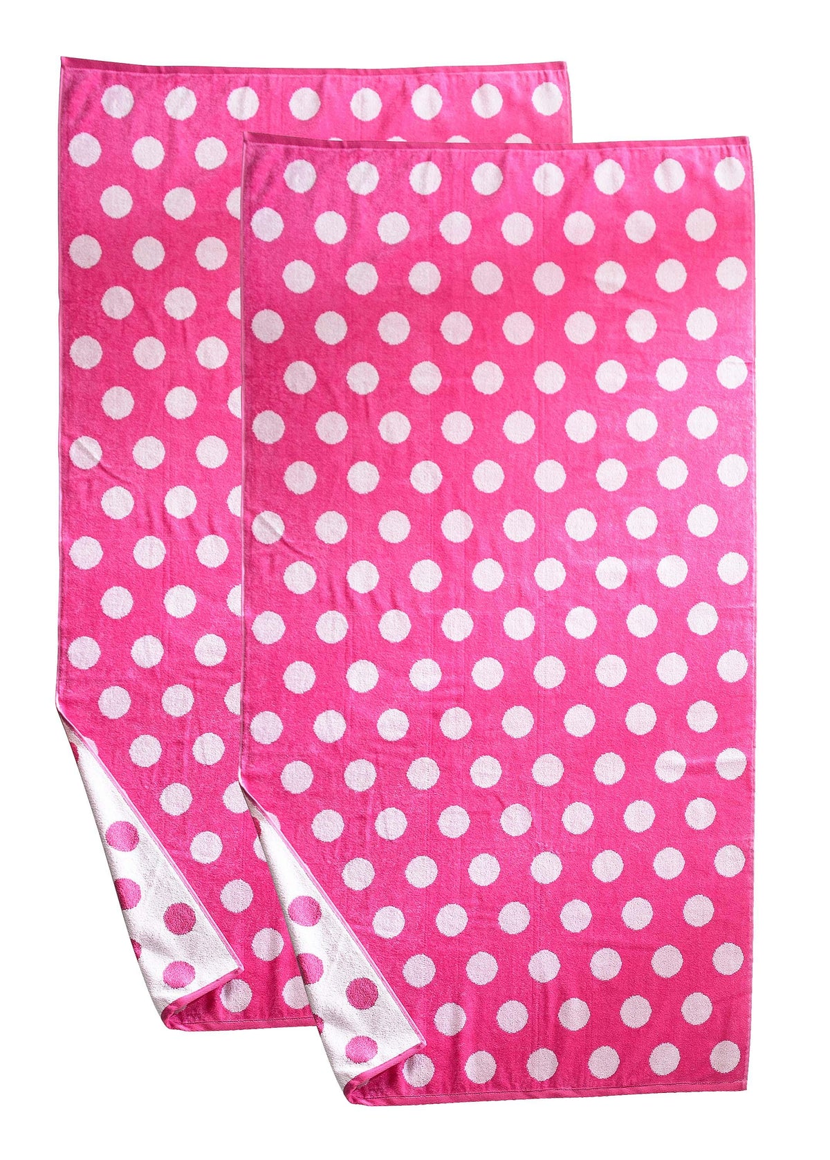 Polka Dot Cotton Oversized 2 Piece Beach Towel Set - Beach Towel by Superior - Superior 