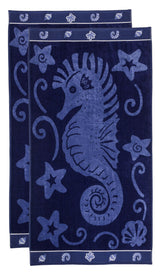 Sea Horse Oversized Cotton 2 Piece Beach Towel Set - Beach Towel by Superior - Superior 