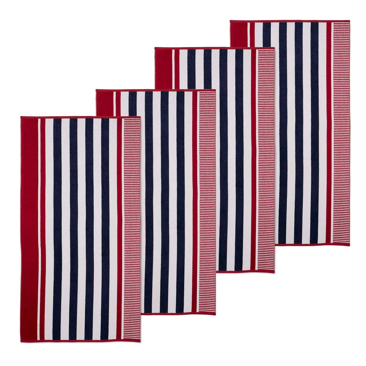 Cotton Striped Oversized 4 Piece Beach Towel Set - BakedApple