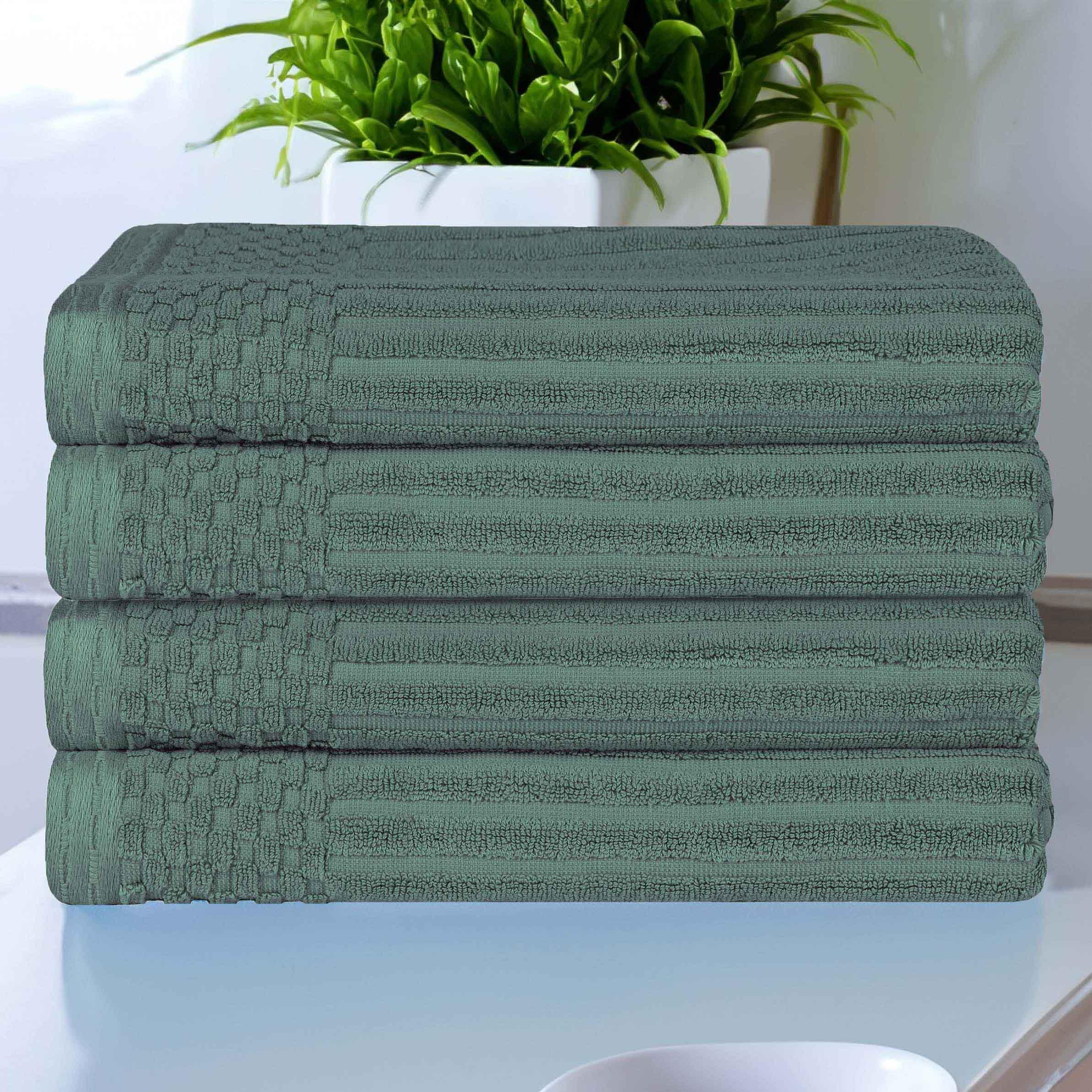 Soho Ribbed Cotton Absorbent Bath Towel Set of 4 - Bath Towel by Superior