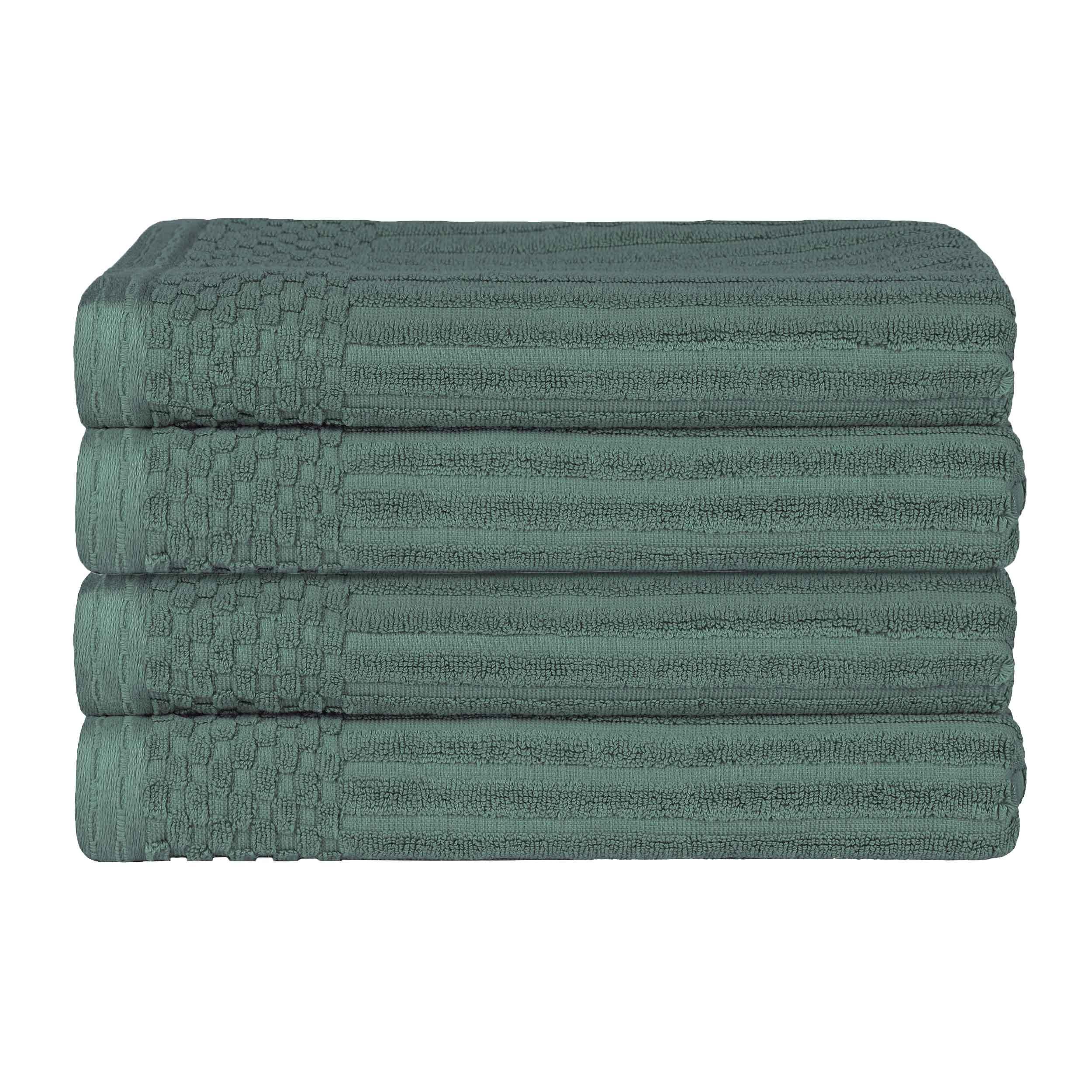 Soho Ribbed Cotton Absorbent Bath Towel Set of 4 - Bath Towel by Superior