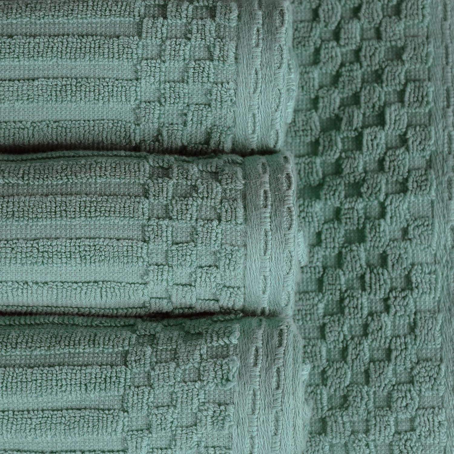 Soho Ribbed Cotton Absorbent 2 Piece Bath Sheet Towel Set - Basil