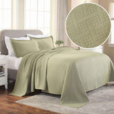 Basket Weave Matelasse Cotton Bedspread Set - Bedspread by Superior - Superior 