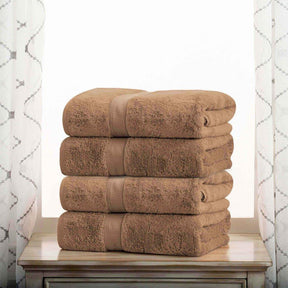 Egyptian Cotton Pile Plush Heavyweight Absorbent Bath Towel (Set of 4) - Bath Towel by Superior - Superior 