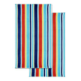 Oceana Stripe Oversized Cotton 2 Piece Beach Towel Set - Beach Towel by Superior - Superior 