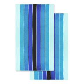 Pacific Stripe Cotton Oversized 2 Piece Beach Towel Set - Beach Towel by Superior - Superior 