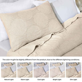 Tanta Cotton Medium Weight Textured Modern Circles Woven Coverlet