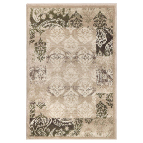 Mystique Distressed Damask Indoor Area Rug Or Runner Rug - Beige