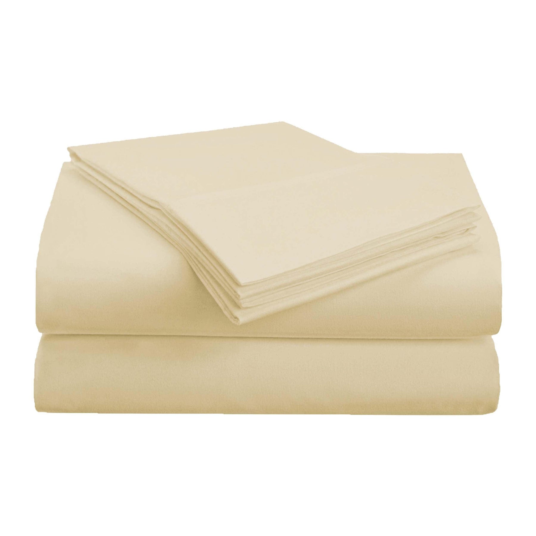 Brushed Microfiber Deep Pocket Breathable 4 Piece Bed Sheet Set - Beige