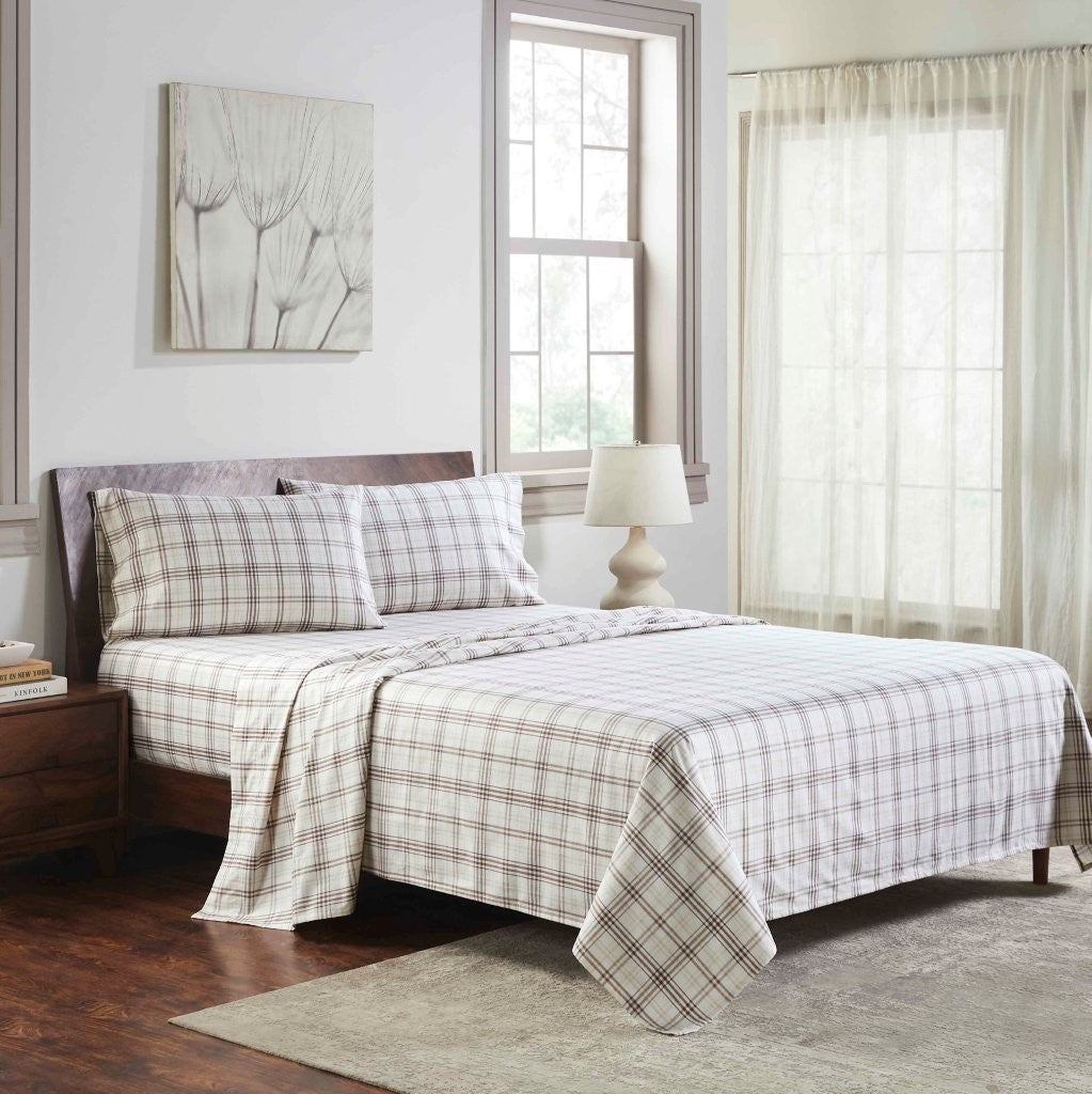 Plaid Flannel Cotton Classic Modern Farmhouse Deep Pocket Sheet Set