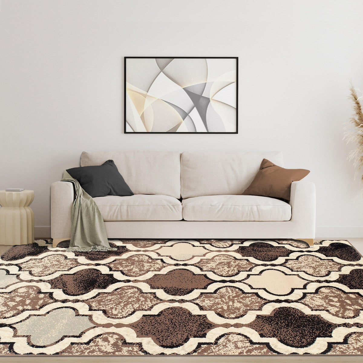 Viking Contemporary Geometric Trellis Non-Slip Washable Area Rug