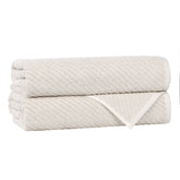 Amelia Cotton Blend Textured Diagonal Ribbed Bath Towels, Set of 2