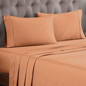 Egyptian Cotton 300 Thread Count Solid Deep Pocket Bed Sheet Set - Beige