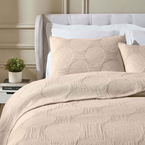 Tanta Cotton Medium Weight Textured Modern Circles Woven Coverlet