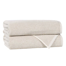 Destin Cotton Blend Medium Weight Textured Ribbed Bath Towels, Set of 2