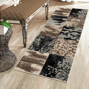 Brentwood Modern Patchwork Abstract Indoor Area Rugs or Runner Rug - Beige