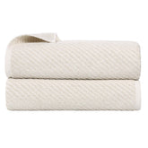 Amelia Cotton Blend Textured Diagonal Ribbed Bath Sheets, Set of 2