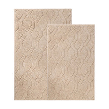 Brou Diamond Lattice Textured Machine Washable Bath Rugs, Set of 2