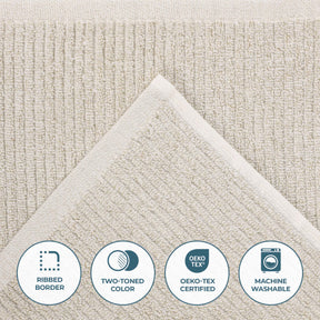 Destin Cotton Blend Textured Ribbed Face Towels Washcloths, Set of 12