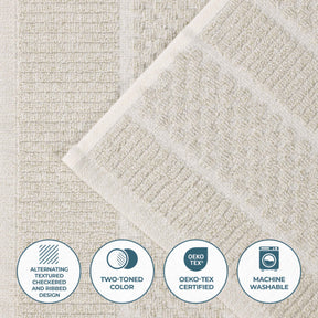 Naples Cotton Blend Textured Checkered and Ribbed 6 Piece Towel Set