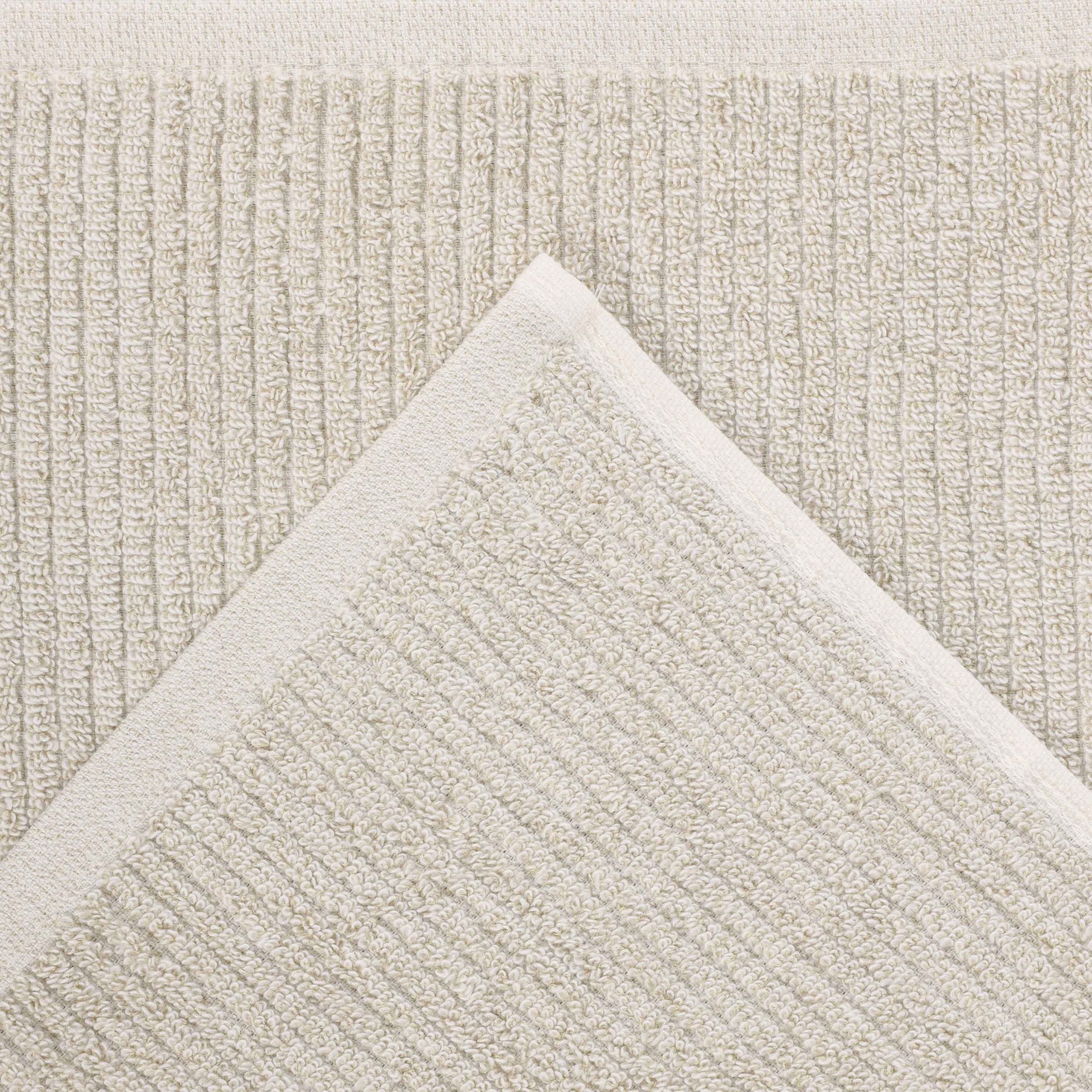 Destin Cotton Blend Medium Weight Textured Ribbed Bath Towels, Set of 2