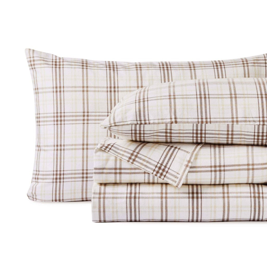 Plaid Flannel Cotton Classic Modern Farmhouse Deep Pocket Sheet Set