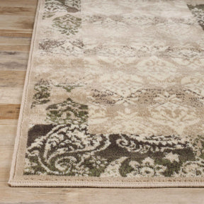 Mystique Distressed Damask Indoor Area Rug Or Runner Rug - Beige