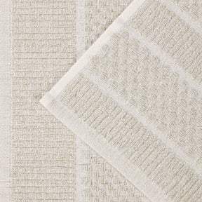 Naples Cotton Blend Textured Checkered and Ribbed 3 Piece Towel Set