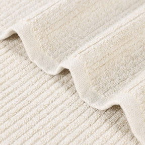 Destin Cotton Blend Medium Weight Textured Ribbed 8 Piece Towel Set